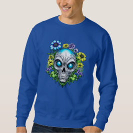 Sudadera Alien Face and Flowers Ai Art