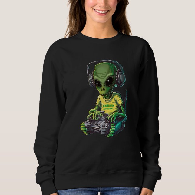 Sudadera Alien Gamer Video Games Boys Kids Teens Gaming Gra (Anverso)