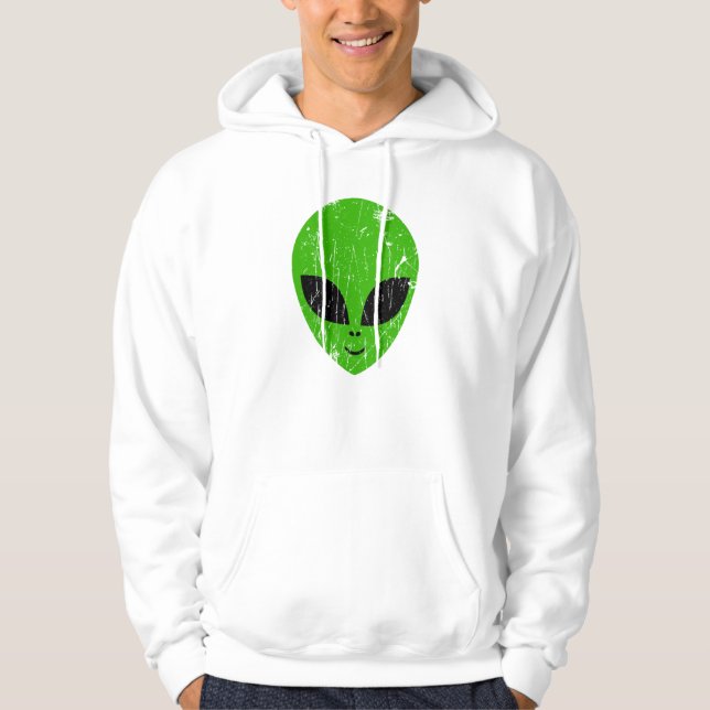 Sudadera alien green head ufo science fiction extraterrestr (Anverso)