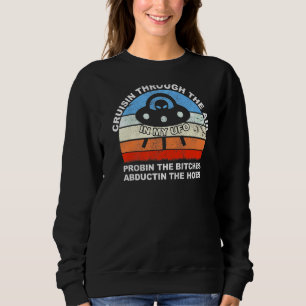 Sudadera Alien Human Abducción Volando Saucer Día Mundial D