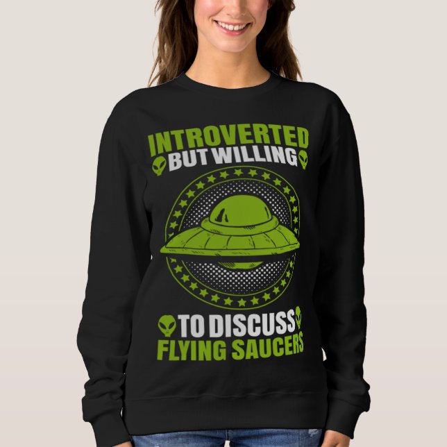 Sudadera Alien Introverted Flying Saucer Extraterrestrial U (Anverso)
