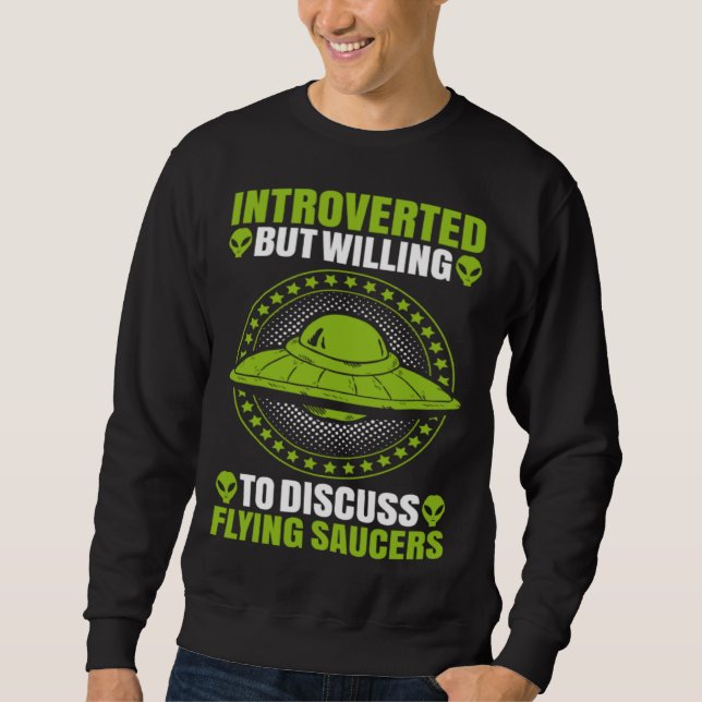 Sudadera Alien Introverted Flying Saucer Extraterrestrial U (Anverso)