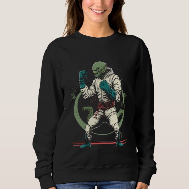 Sudadera Alien Karate Martial Artist UFO Extraterrestrial (Anverso)