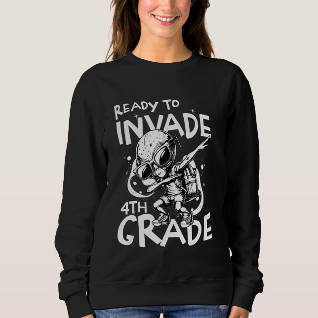 Sudadera Alien listo para invadir 4º grado de vuelta a la e (Anverso)