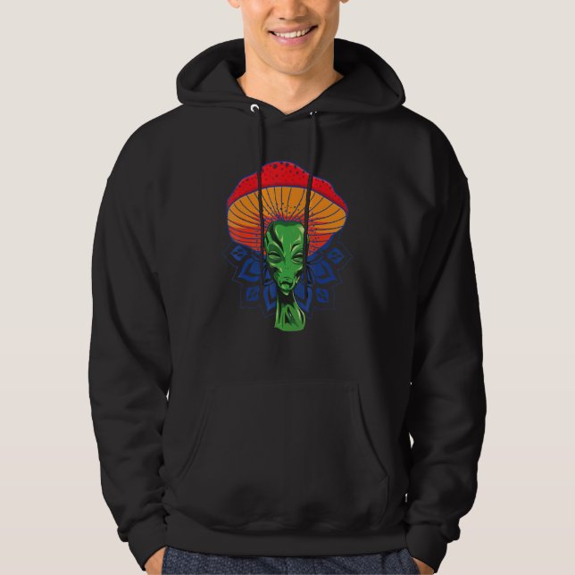 Sudadera Alien Mushroom Head For Gorra With Mandala (Anverso)