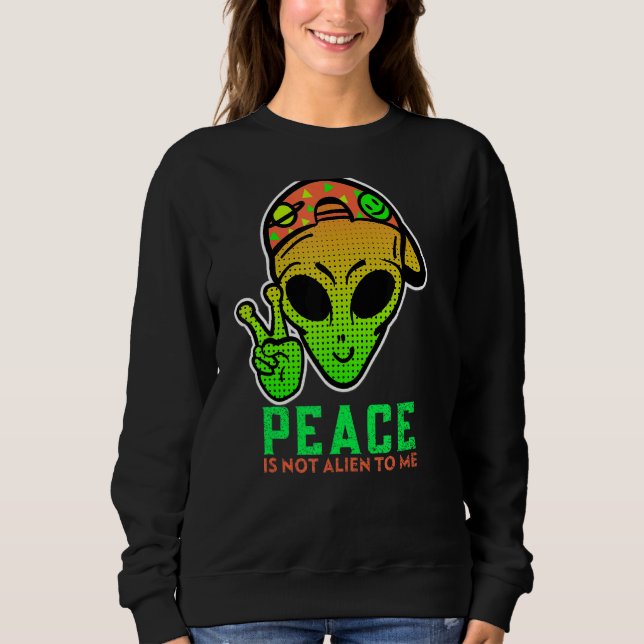 Sudadera Alien Peace Guay Cute Ufo Cumpleaños (Anverso)