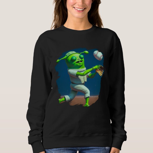 Sudadera Alien Playing Baseball  Aliens Baseball (Anverso)