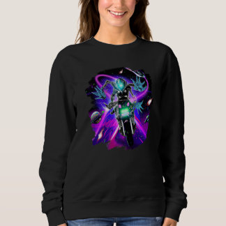 Sudadera Alien Riding Motorcycle Dirt Bike in Space Aliens 