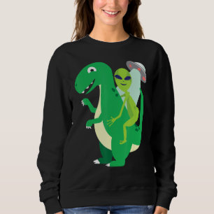 Sudadera Alien Riding T Rex Guay Dinosaur Dino Halloween Co