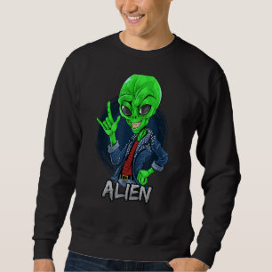 Sudadera Alien Rockstar Love Rótulo Language Asl Ufo Space