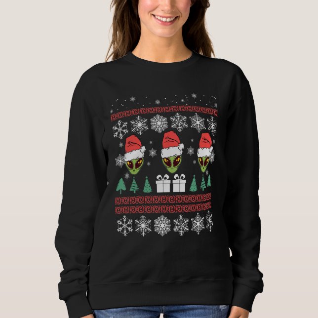 Sudadera Alien Santa Hat Navidades Guay Ugly X Mas Pajama P (Anverso)