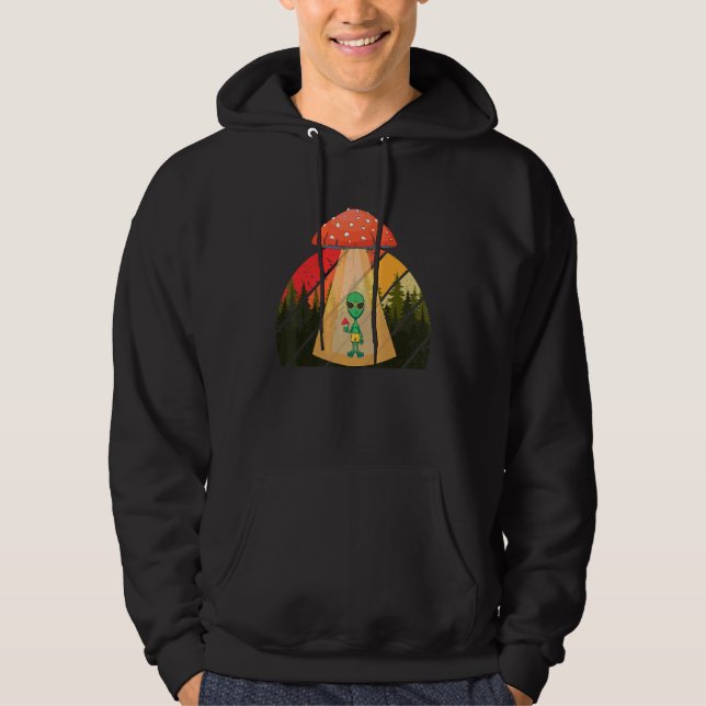 Sudadera Alien secuestró a trippy de champiñones silvestres (Anverso)