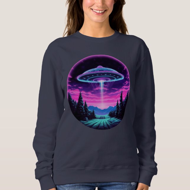 Sudadera Alien Spaceship Retro Futurista (Anverso)