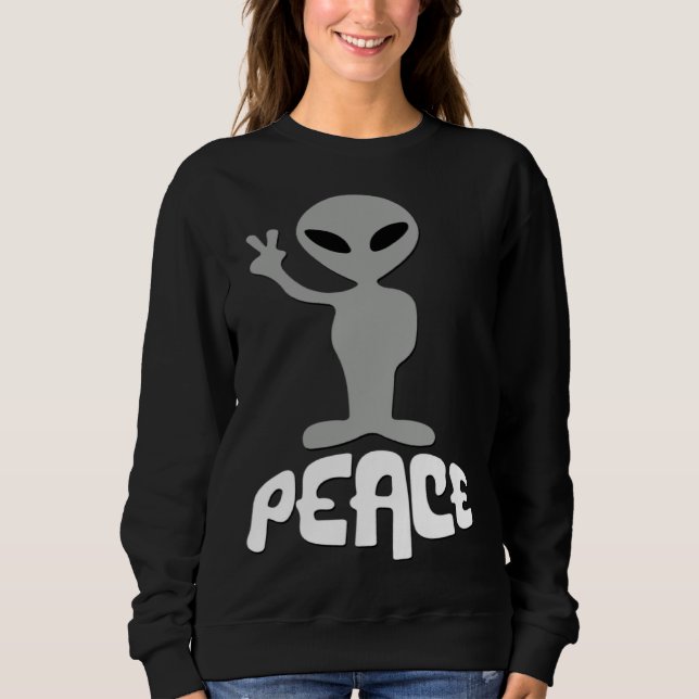 Sudadera Alien UFO Peace Sign (Anverso)