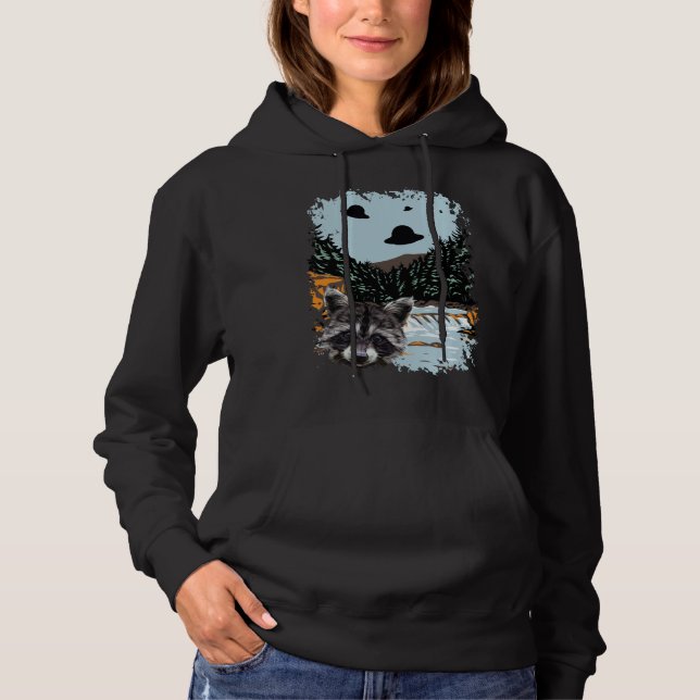 Sudadera Alien UFO Raccoon Lovers Extraterrestrial Encounte (Anverso)