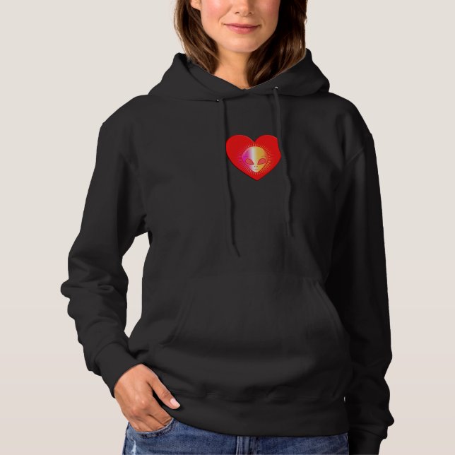 Sudadera Alien Valentine Heart Science Fiction (Anverso)