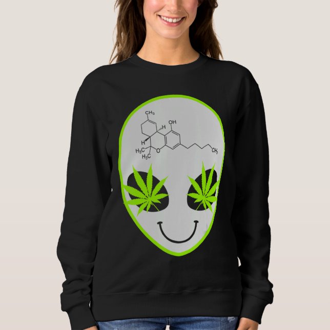Sudadera Alien Weed Street Usa Ilustracion de arte (Anverso)