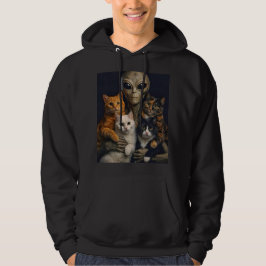 Sudadera Alien with Cats Renaissance Art Oil Painting