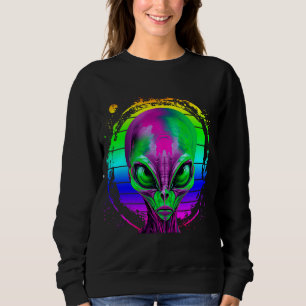 Sudadera Alienígena Colorido Arcoíris Moderno y Tendencioso