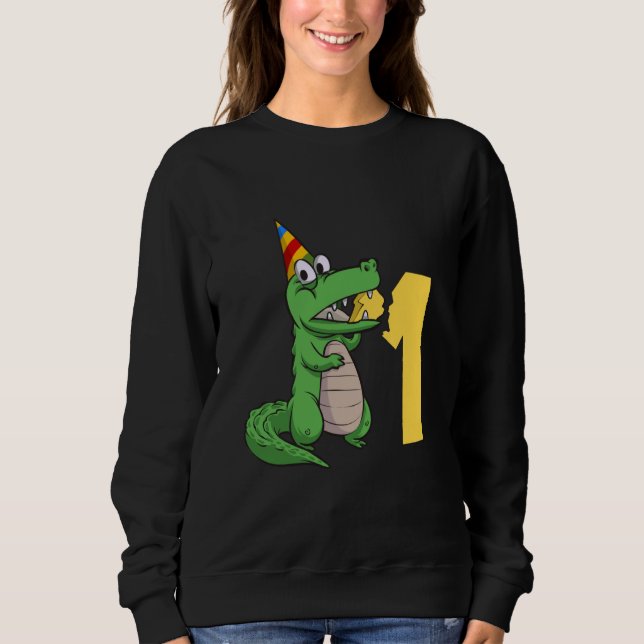 Sudadera Aliga cocodrilo de primer cumpleaños de 1 año de e (Anverso)