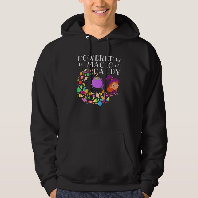 Sudadera Alimentado Por Candy Magic Redhead Volando Bruja H (Anverso)