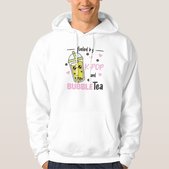 Sudadera Alimentado Por El K-Pop Y El Té De Burbuja Kawaii  (Anverso)