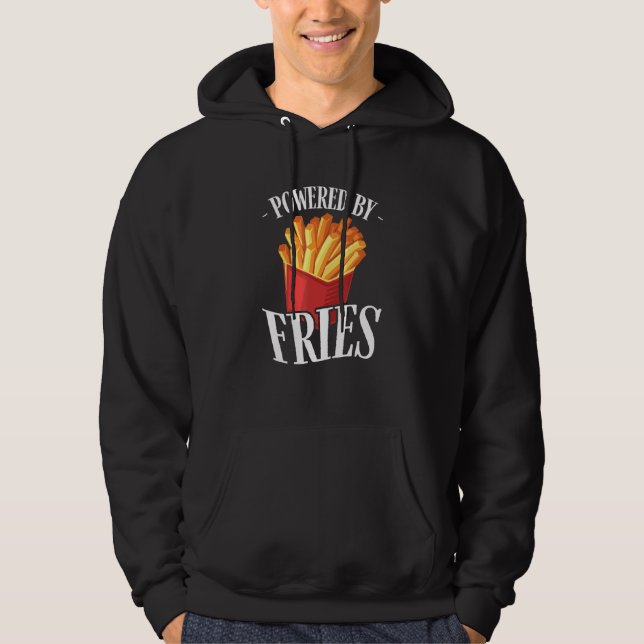 Sudadera Alimentado por Fries Fried Potato Fry Fast Food (Anverso)
