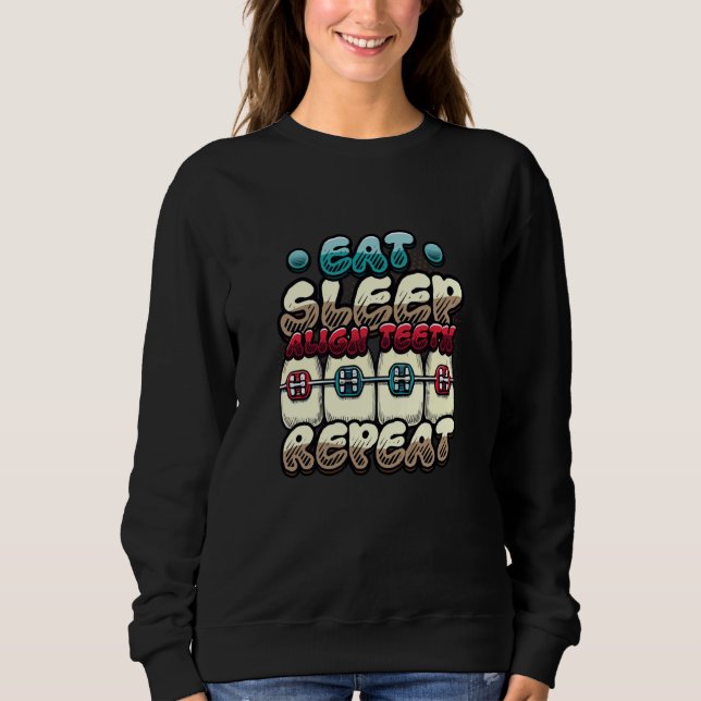 Sudadera Alinear el sueño Alinear los dientes Repetir ortod (Anverso)