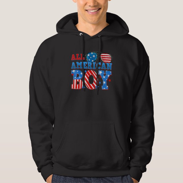 Sudadera All American Boy 4th of July American Flag Family  (Anverso)