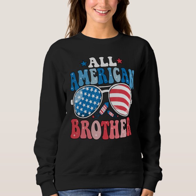 Sudadera All American Brother Sunglasses 4th of July Family (Anverso)