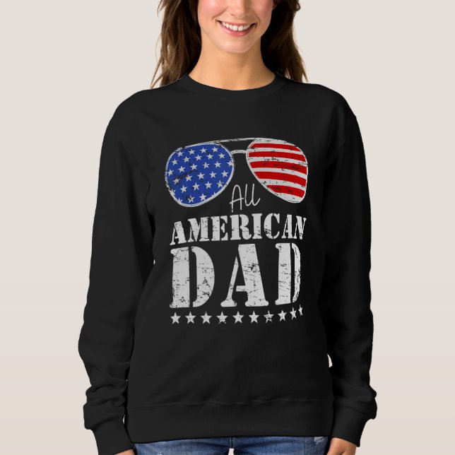Sudadera All American Dad Matching Family 4th of July USA S (Anverso)