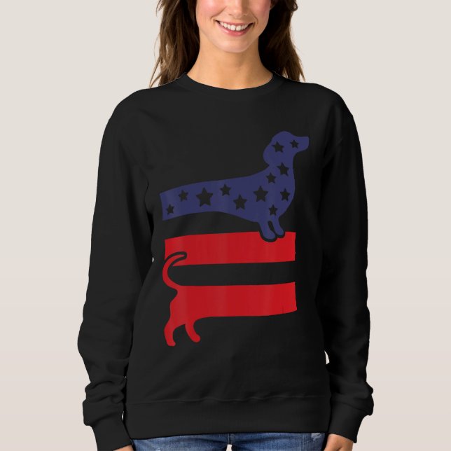 Sudadera All American Dog Mom Dog Dad 4th Of July USA Flag  (Anverso)
