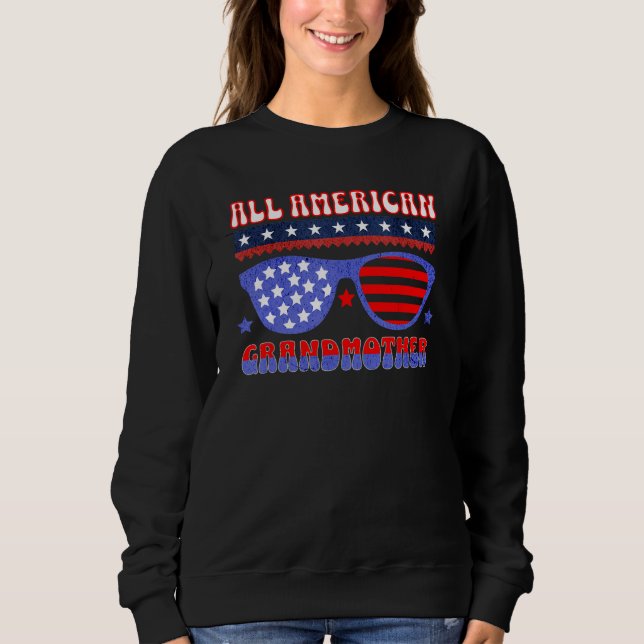 SUDADERA ALL AMERICAN GRANDMOTHER 4TH OF JULY PATRIOTIC SUN (Anverso)