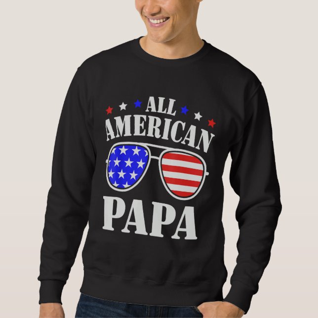 Sudadera All American Papa 4th of July 2023 All American Br (Anverso)