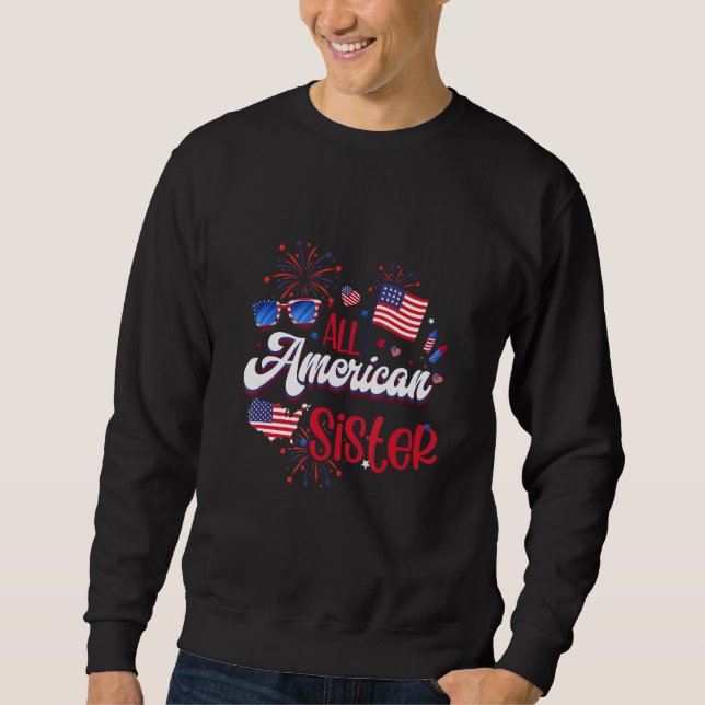 Sudadera All American Sister Women American Flag 4th of Jul (Anverso)