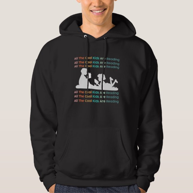 Sudadera All Cool Kids Are Reading Book Nerd  Reading Vinta (Anverso)