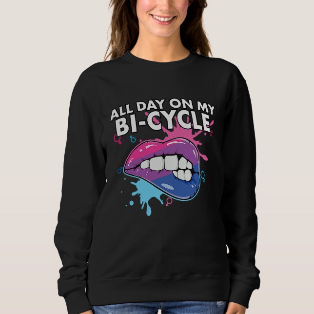 Sudadera All Day On My Bi cycle Bisexual Rainbow Pride LGBT (Anverso)
