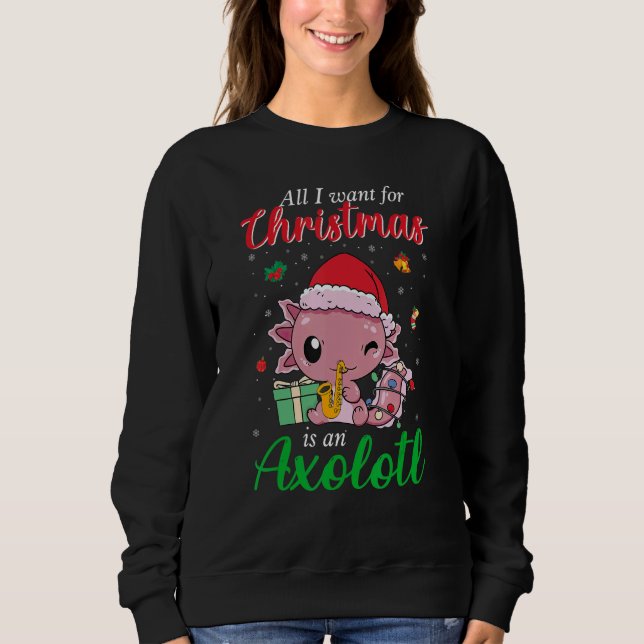 Sudadera All I want for Christmas is an Axolotl Christmas H (Anverso)