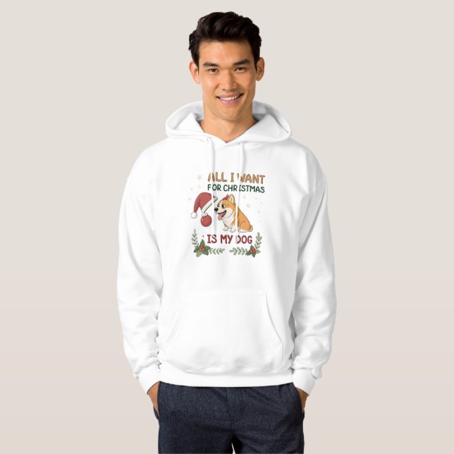 Sudadera All I Want for Christmas Is My Dog Art (Anverso completo)