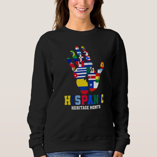 Sudadera All Latino Countries Flags Hispanic Heritage Month (Anverso)