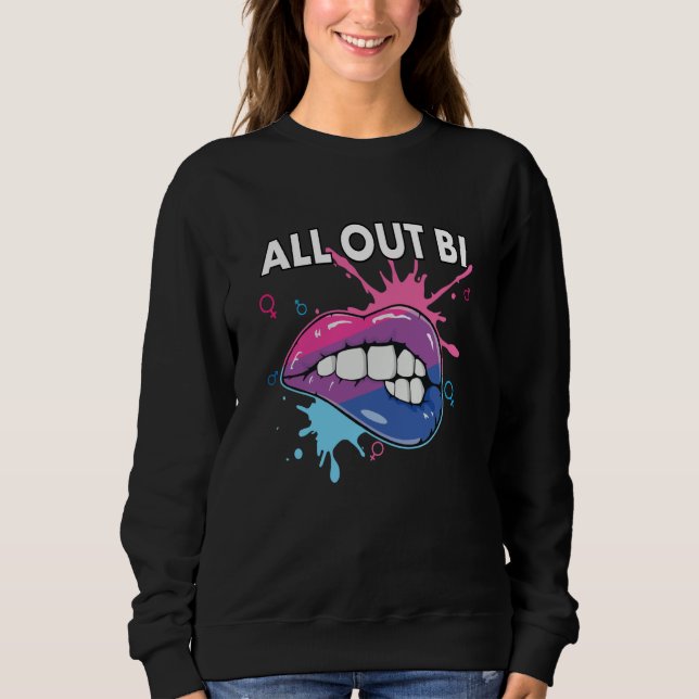 Sudadera All Out Bi Flag Bisexual Rainbow Pride Bisexuality (Anverso)