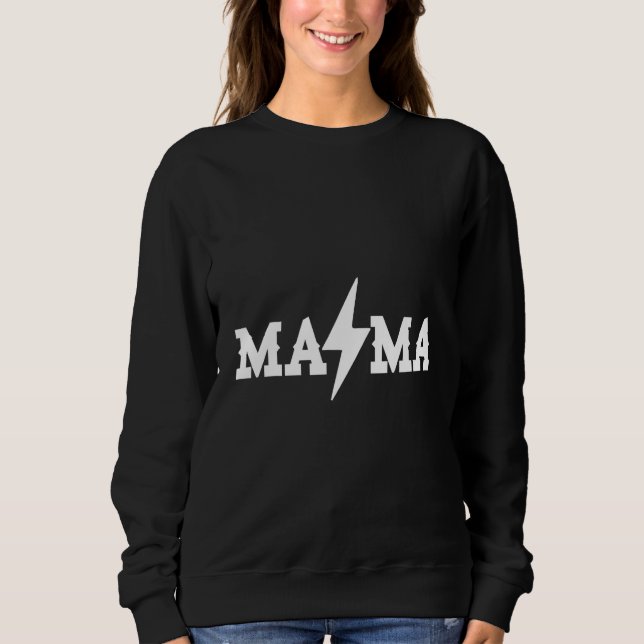 Sudadera All White Design Mama with Lightning Bolt Apparel (Anverso)