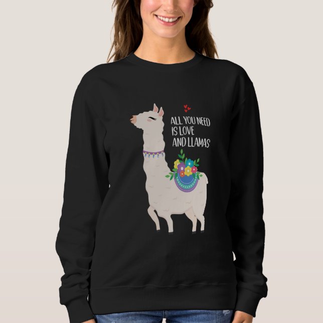 Sudadera All You Need Is Love Valentine's Day Llama (Anverso)