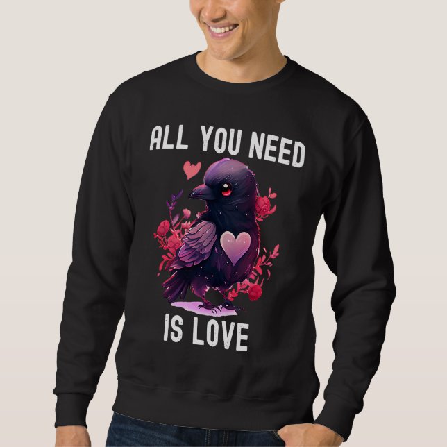 Sudadera All you need is love with heart Valentine's Day (Anverso)