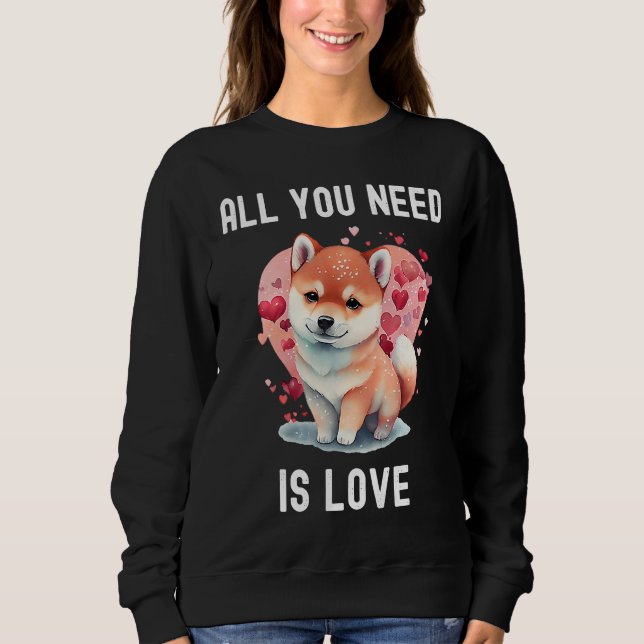 Sudadera All you need is love with heart  Valentine's Day (Anverso)