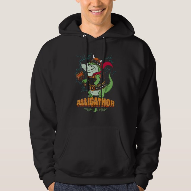 Sudadera Alligathor Norse Mythology  Thor Alligator Viking (Anverso)