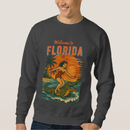 Sudadera Alligator Surfing Coastal Life Graphic Retro Surf