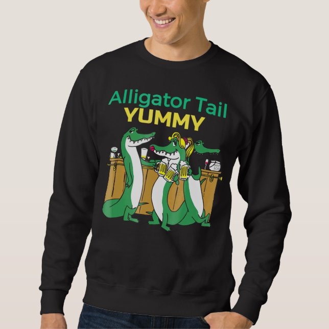 Sudadera Alligator Tail Drinking Teams Bar Humorístico (Anverso)