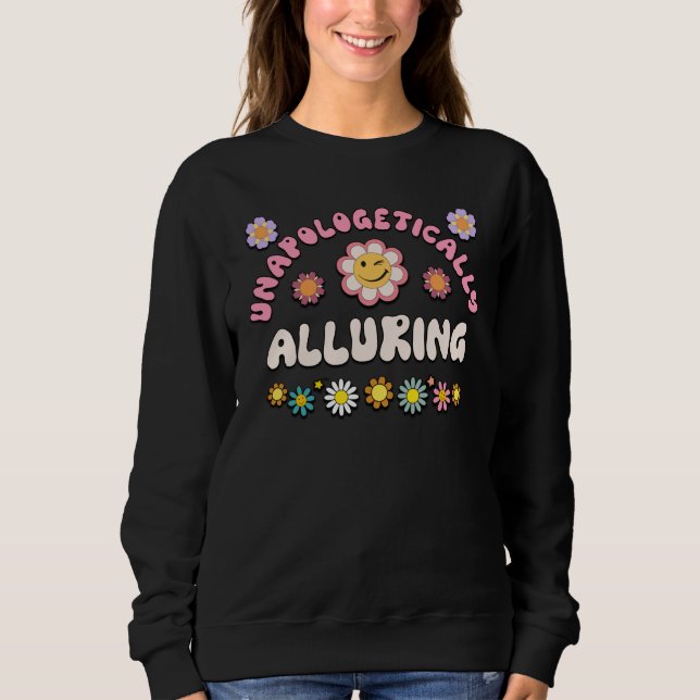 Sudadera ALLURING Retro Groovy Unapologetically ALLURING (Anverso)