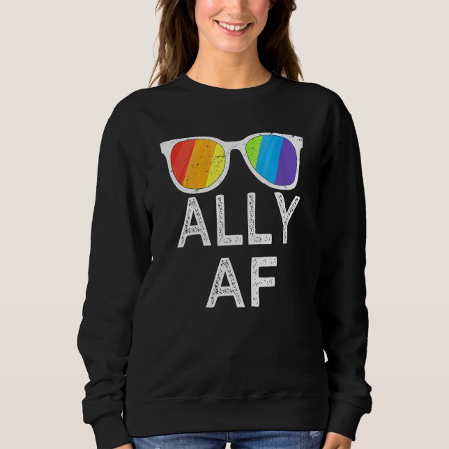 Sudadera Ally Af Shirt Gafas de sol Trans Bandera Amor Igua (Anverso)